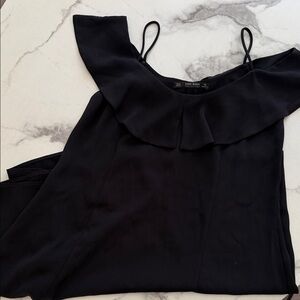 Zara Black Ruffle Mini Dress